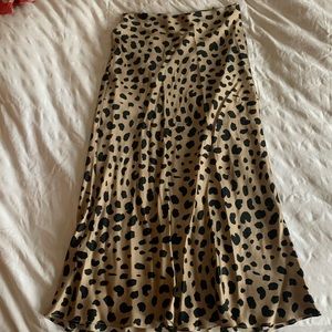 Leopard Print Midi Skirt